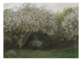 Lilas, temps gris, ou Le repos sous les lilas, jardin de Monet à Argenteuil Giclee Print by Claude Monet