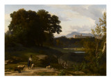 Paysage d'Italie : Lungezza (environs de Rome) Giclee-trykk av Jean Achille Benouville Paysage d'Italie : Lungezza (environs de Rome) Giclee-trykk av Jean Achille Benouville