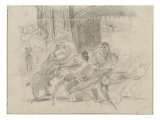 Mazeppa attaché sur la croupe d'un cheval sauvage reproduction procédé giclée par Eugene Delacroix