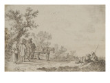 Paysage avec homme et femme en conversation Giclée-Druck von Jan Van Goyen