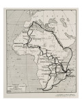 Carte de l'expédition Citroên en Centre Afrique, 2ème mission Haardt-Audouin-Dubreuil Lámina giclée Carte de l'expédition Citroên en Centre Afrique, 2ème mission Haardt-Audouin-Dubreuil Lámina giclée