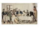 Réunion gastronomique ou les gourmands à table Lámina giclée