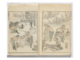 Manga : ouvrier agricoles occupés à la culture et au traitement de la canne à sucre reproduction procédé giclée par Katsushika Hokusai