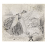 Petite fille avec une poupée Giclee Print
