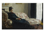 Méditation. Madame Monet au canapé, Camille Doncieux (1847-1879), première femme de l'artiste reproduction procédé giclée par Claude Monet