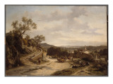 Paysage méditerranéen (Vue de Nice, prise de la route de Gênes) Giclée-Druck von Etienne-Adolphe Viollet-le-Duc