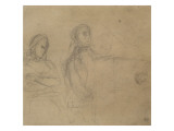 Homme assis devant un piano, une femme à ses côtés; étude pour George Sand et Chopin Giclée-Druck von Eugene Delacroix