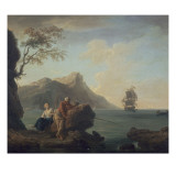 Amants à la pêche Giclée-Druck von Claude-Joseph Vernet