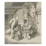 Intérieur de paysans Giclée-Druck von Adrien Van Ostade