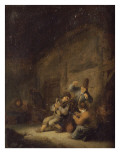 Scène d'intérieur avec joueur de cornemuse Lámina giclée por Adrien Van Ostade
