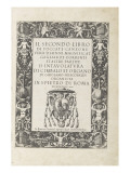 Il secondo libro di toccate. Canzone versi d'hinni magnificat gagliarde... : page de titre Giclee Print by Girolamo Frescolbaldi