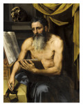 Saint Jérôme écrivant Reproduction procédé giclée par Willem Key
