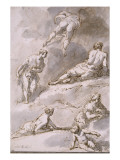 Feuille d'études de figures Giclée-tryk af Sebastiano Ricci