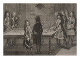 Louis XIV jouant au billard Reproduction procédé giclée par Antoine Trouvain
