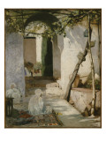 Cour marocaine reproduction procédé giclée par Jean Joseph Benjamin Constant