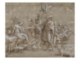 Hyménée, l'Amour et Alexandre offrant la couronne à Roxane Giclée-Druck von Tommaso Vincidor