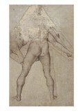 Homme nu vu de dos, portant un autre homme nu Giclée-tryk af Luca Signorelli