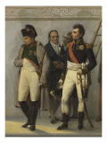 Napoléon Ier visitant l'escalier du Louvre sous la conduite des architectes Percier et Fontaine Lámina giclée por Louis Charles Auguste Couder