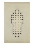 Eglise paroissiale à Napoléonville (Pontivy, Morbihan) : plan du rez-de-chaussée Giclee Print by Marcellin Varcollier