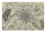 Paris et ses environs reproduction procédé giclée par Jean De La Grive