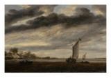 La Marine d'Or, soleil couchant Giclée-Druck von Salomon Van Ruysdael