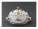 Oval Tureen and Platter, the Decoration of Flowers Giclee Print