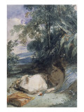 L'Odalisque au palmier ; jeune indienne (inca) Giclee-trykk av Richard Parkes Bonington