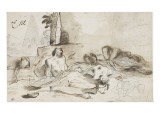 Hommes allongés sur le sol Giclée-tryk af Pier Francesco Mola Hommes allongés sur le sol Giclée-tryk af Pier Francesco Mola