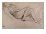 Femme nue, allongée sur le dos, étude pour Scène de guerre Reproduction procédé giclée par Edgar Degas