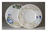 Paire d'assiettes reproduction procédé giclée
