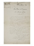 Arrêté au nom de l'Empereur le ministre d'Etat à la date du 12 avril 1861 Giclee Print