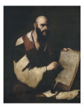 Philosopher Tracing Geometric Figures with a Compass reproduction procédé giclée par Luca Giordano