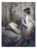 Femme nue assise sur un canapé Giclée-Druck von Eugène Vidal