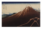 Le Mont Fuji sous l'orage avec des éclairs Lámina giclée por Katsushika Hokusai