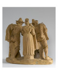 Men Playing Morra, a Group of Three Figures and a Dog Giclee Print by Bartolomeo Pinelli