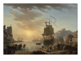 Marine, soleil couchant Giclée-Druck von Claude-Joseph Vernet