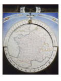 Pendule géographique reproduction procédé giclée par Antide Janvier