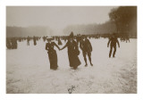 Photo Album: Ice Skating Scene in Versailles in 1900 Giclee Print