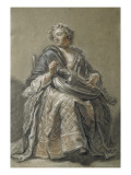 Joueuse de vielle Reproduction procédé giclée par Etienne Jeaurat