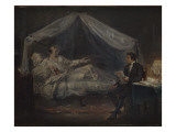 Napoléon à Sainte-Hélène, dictant ses mémoires à Las Cases reproduction procédé giclée par Ary Scheffer