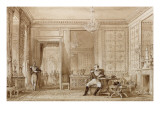 Napoléon Ier dans le Salon de l'Abdication au château de Fontainebleau reproduction procédé giclée par Thomas Allom