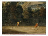 Vue cavalière du château, jardins bas et de la ville de Saint-Cloud reproduction procédé giclée par Etienne Allegrain