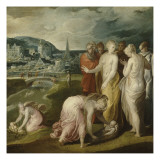 Moïse sauvé des eaux Reproduction procédé giclée par Nicolo dell' Abate