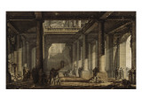 Vue perspective de l'escalier projeté pour la Comédie-Française Giclee Print by Charles Wailly