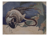 Faisan et serpent Giclee Print by Katsushika Hokusai
