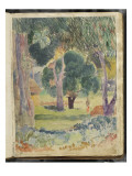 Album Noa-Noa : Paysage Polynésien avec une silhouette de femme Reproduction procédé giclée par Paul Gauguin