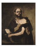 Philosophe aux lunettes reproduction procédé giclée par Luca Giordano