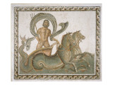 Mosaïque "Le triomphe de Neptune" en médaillon central avec 56 médaillons autour Reproduction procédé giclée