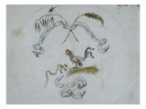 Modèle de décor pour une assiette du Service Fables : Le Moindre grain de mil Lámina giclée por Emile Gallé Modèle de décor pour une assiette du Service Fables : Le Moindre grain de mil Lámina giclée por Emile Gallé