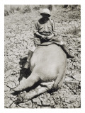 Monsieur Bergonié sur un hippopotame Lámina giclée